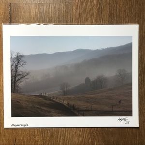 Fine Art Print - horse with fog on mountains